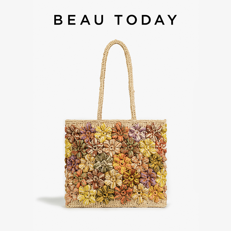 Women'S Raffia Bags - BEAUTODAY Torby typu tote damskie z