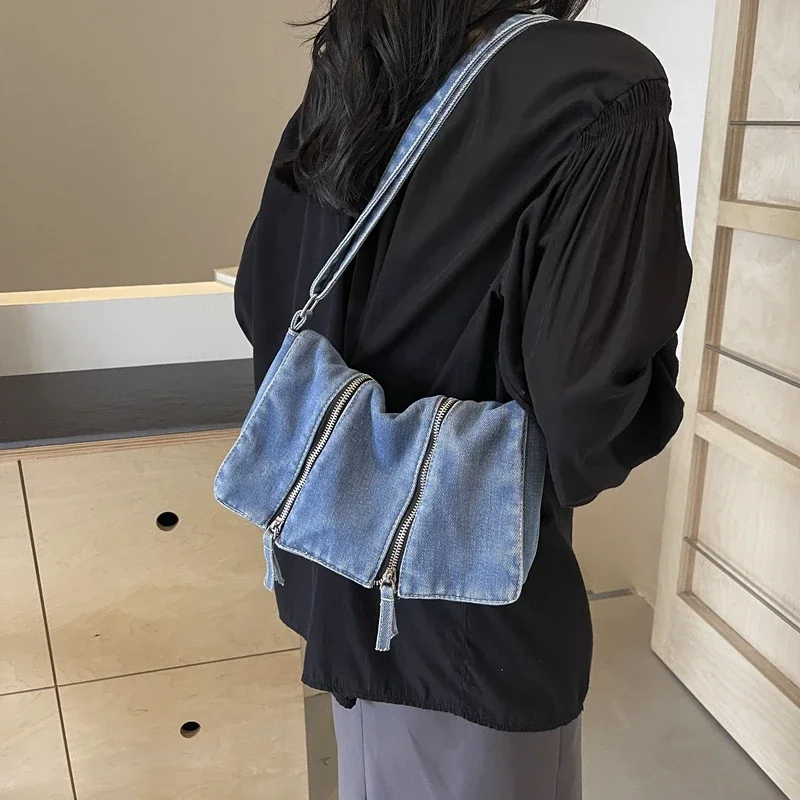 Women'S Bags New Look - Solidna torba na ramię z denimu