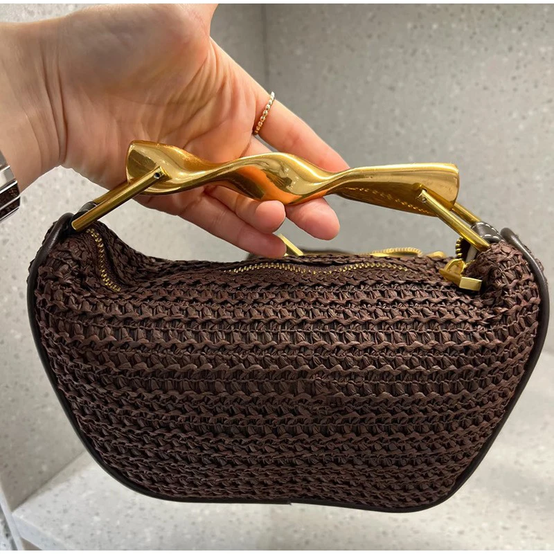 Women Bags High End Brands - Złota Rączka Markowa Ręcznie Tkana Torebka