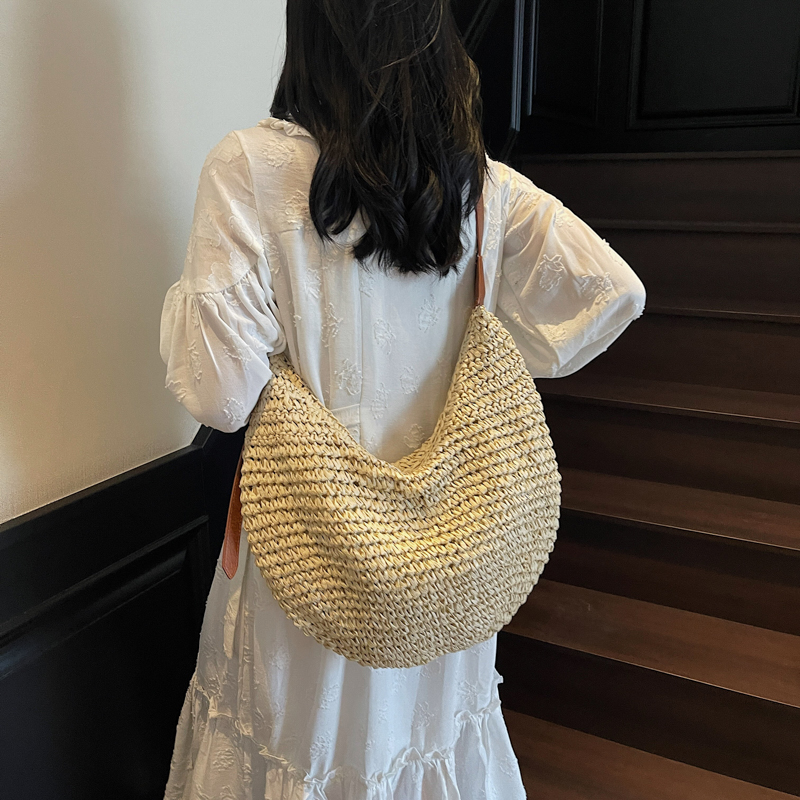 LEFTSIDE Duże tkane torby na r – Women'S Raffia Bags recenzja i cena