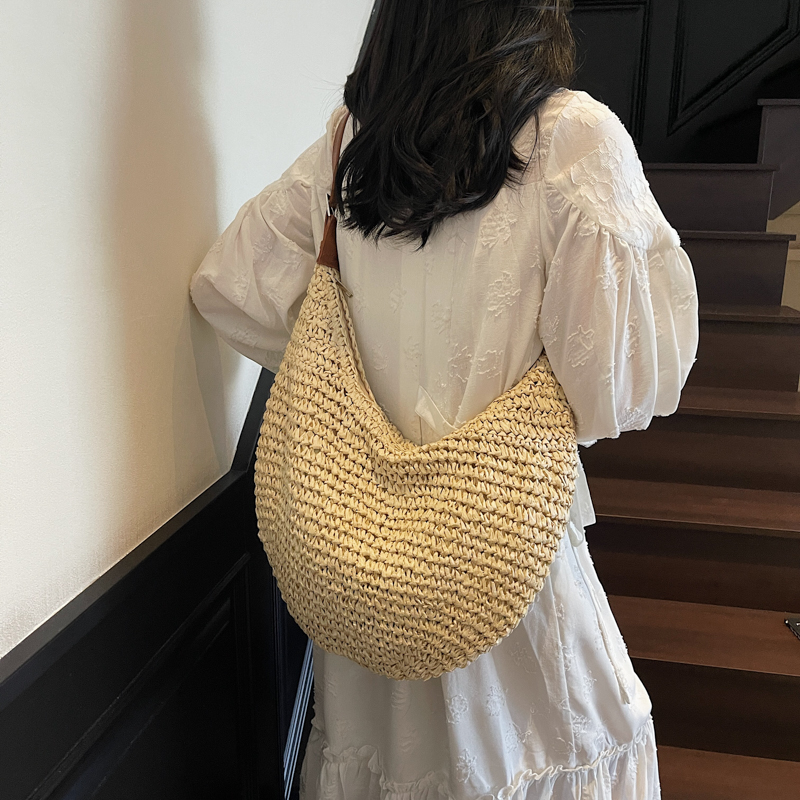 LEFTSIDE Duże tkane torby na r – Women'S Raffia Bags recenzja i cena