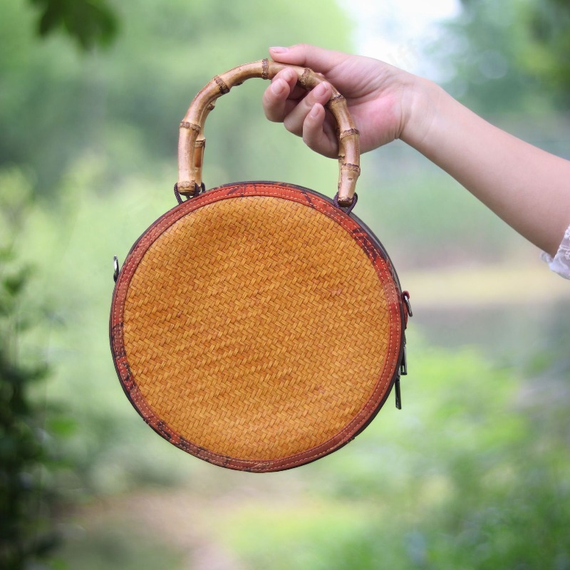 Okrągła bambusowa torebka cros – Women Bags Purses recenzja i cena