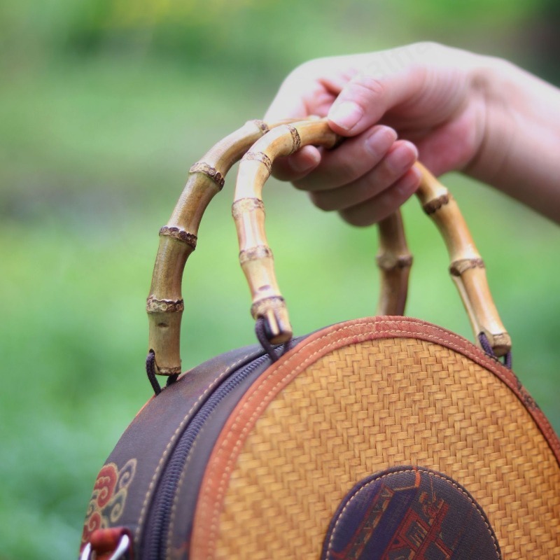 Okrągła bambusowa torebka cros – Women Bags Purses recenzja i cena